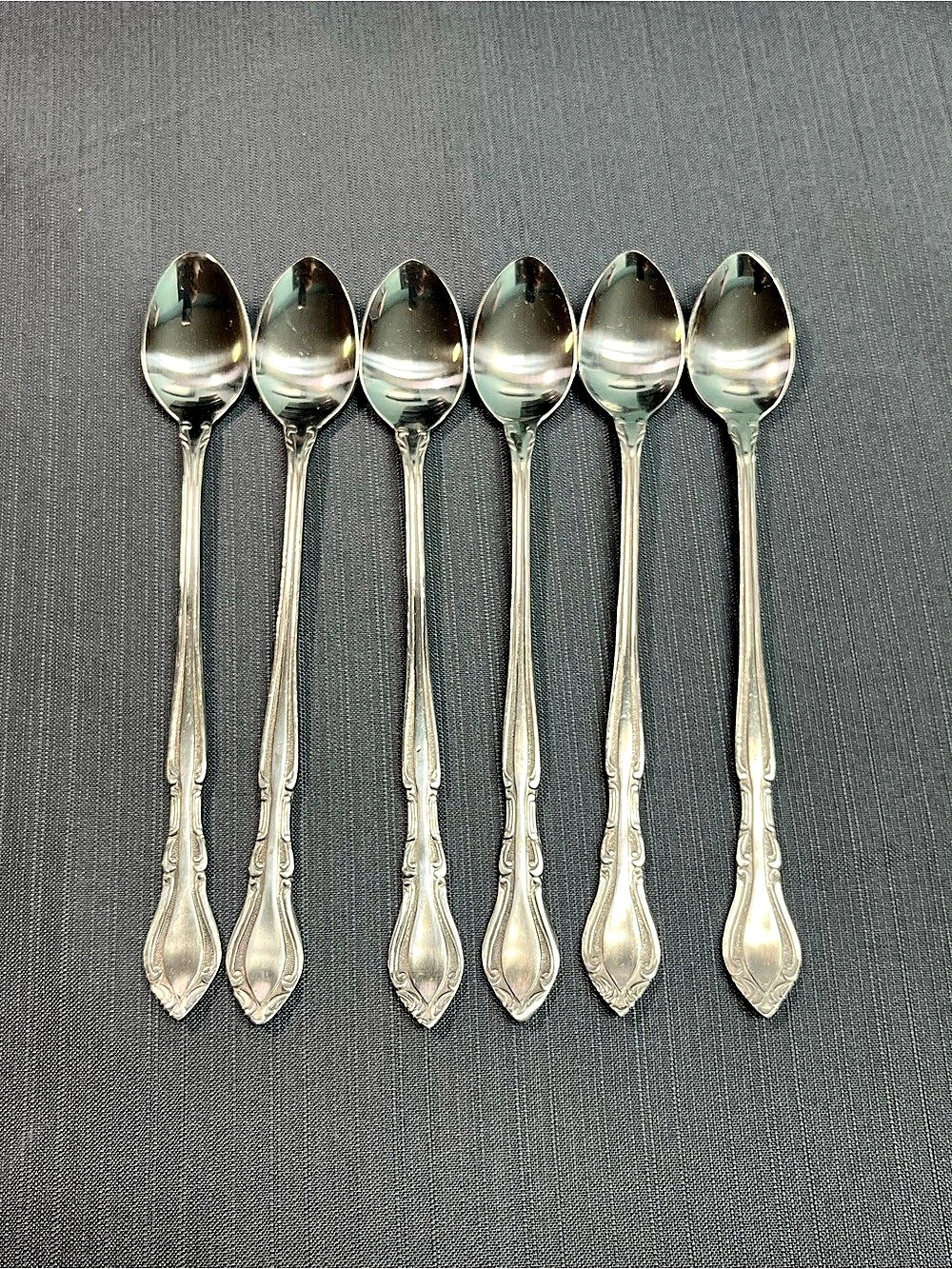 Accord Stainless Steel Korea Ornate Floral Handle Spoons Set of 6 Ornate Floral